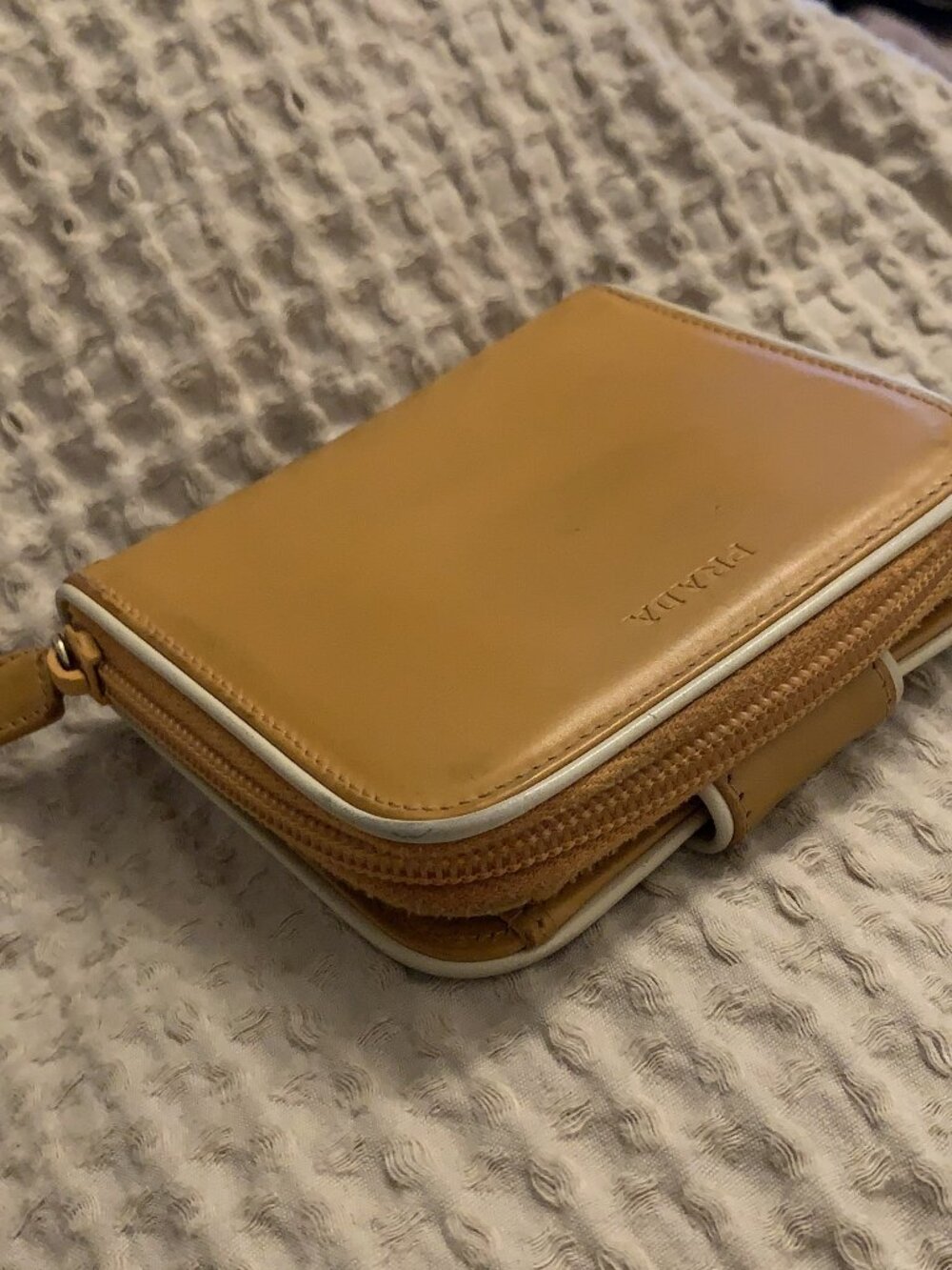 Vintage "Orange Peel" Prada Pocket Zip Wallet